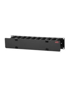 APC NetShelter Cable Management, Horizontal Cable Manager, 2U, Single Side with Cover, Black, 483 x 88 x 110 mm