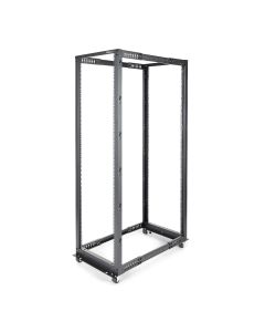 StarTech.com 4-Post 42U Mobile Open Frame Server Rack, Four Post 19" Network Rack with Wheels, Rolling Rack with Adjustable Depth for Computer/AV/Data/IT Equipment - Casters, Leveling Feet or Floor Mounting