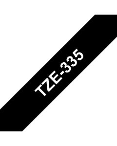 Brother TZE-335 label-making tape White on black TZ