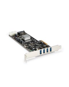 StarTech.com 4 Port USB 3.0 PCIe Card w/ 4 Dedicated 5Gbps Channels (USB 3.1 Gen 1) - UASP - SATA / LP4 Power - PCI Express Adapter Card