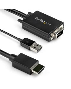 StarTech.com 2m VGA to HDMI Converter Cable with USB Audio Support & Power - Analog to Digital Video Adapter Cable to connect a VGA PC to HDMI Display - 1080p Male to Male Monitor Cable