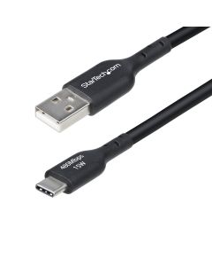 StarTech.com 4m (13ft) USB-A to USB-C Charging Cable, Charge & Sync, 3A, USB 2.0, TPE Jacket - Black USB Charging Cord