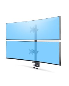 StarTech.com Desk Mount For 2x Vertically Stacked Monitors, Dual 49", Total 70lb (32kg), C-Clamp, Quick-Release VESA System, Widescreen 16:9/Ultrawide 32:9, TAA
