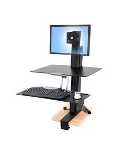 Ergotron WorkFit-S, Single LD with Worksurface+ Black Flat panel Multimedia stand