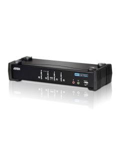 ATEN 4-Port USB DVI KVM Switch with Audio & USB 2.0 Hub (KVM Cables included)