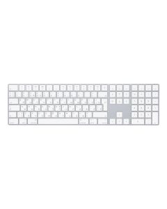 Apple Magic w/ Numeric Keypad keyboard Universal Bluetooth QWERTY Russian Silver, White