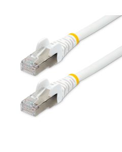 StarTech.com 5m CAT6a Ethernet Cable - White - Low Smoke Zero Halogen (LSZH) - 10GbE 500MHz 100W PoE++ Snagless RJ-45 w/Strain Reliefs S/FTP Network Patch Cord