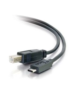 C2G 10ft, USB 2.0 Type C, USB B USB cable 3.05 m USB C Black