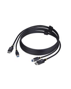 StarTech.com 6ft (1.8m) DisplayPort and USB 5Gbps KVM Cable, 4K 60Hz, Universally Compatible DP 1.2/USB 3.0 Combo Cable for KVM Switches