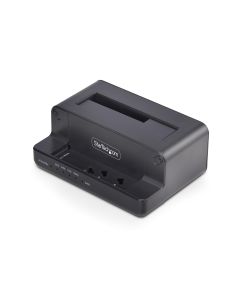 StarTech.com M.2 NVMe to 2.5/3.5" SATA Drive Duplicator, Dual Bay Standalone SSD Cloner/Drive Dock, Bidirectional NVMe to SATA / SATA to NVMe, Up to 27GBpm, TAA