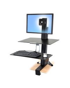 Ergotron WorkFit-S, Single HD with Worksurface+ Black Multimedia stand