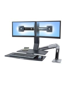 Ergotron WorkFit -A, Dual monitor mount / stand 55.9 cm (22") Desk Black