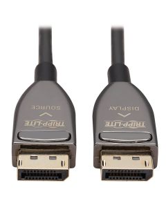 Tripp Lite P580F3-30M-8K6 DisplayPort Active Optical Cable (AOC), 8K 60 Hz (M/M), CL3 Rated, Latching Connectors, Black, 30 m (98 ft.)