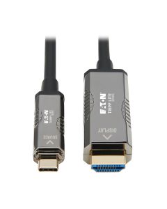 Tripp Lite U444F3-10M-H4K6 High-Speed USB-C to HDMI Fiber Active Optical Cable (AOC) - UHD 4K 60 Hz, HDR, CL3 Rated, Black, 10 m (33 ft.)