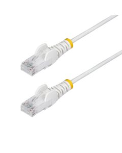 StarTech.com 10m White Slim CAT6 Ethernet Cable, Snagless, 100W PoE, UTP, LSZH, 28AWG Pure Bare Copper Wire, Slim RJ45 Network Patch Cord w/Strain Reliefs, Fluke Tested