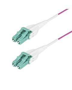 StarTech.com 2m (6ft) LC to LC (UPC) OM4 Multimode Fiber Optic Cable, Erika Violet, 50/125µm, 40G/100G, LOMMF/VCSEL, Uniboot Fiber Jumper Cord, OFNR Riser Rated