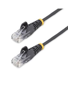 StarTech.com 10m Black Slim CAT6 Ethernet Cable, Snagless, 100W PoE, UTP, LSZH, 28AWG Pure Bare Copper Wire, Slim RJ45 Network Patch Cord w/Strain Reliefs, Fluke Tested