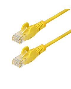 StarTech.com 2m Yellow Slim CAT6 Ethernet Cable, Snagless, 100W PoE, UTP, LSZH, 28AWG Pure Bare Copper Wire, Slim RJ45 Network Patch Cord w/Strain Reliefs, Fluke Tested