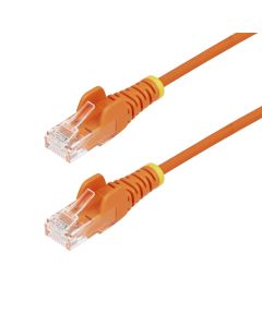 StarTech.com 10m Orange Slim CAT6 Ethernet Cable, Snagless, 100W PoE, UTP, LSZH, 28AWG Pure Bare Copper Wire, Slim RJ45 Network Patch Cord w/Strain Reliefs, Fluke Tested
