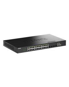 D-Link 28-Port Gigabit Stackable PoE+ Smart Managed Switch with 4 x 10G SFP+ Ports