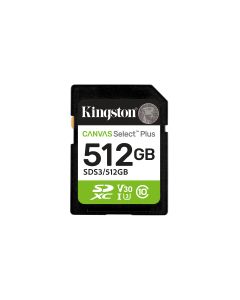 Kingston Technology 512GB SDXC Canvas Select Plus Gen3 150MB/s C10 UHS-I U3 V30