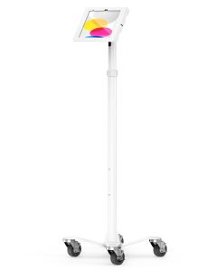 Compulocks iPad 10th-11th (A16) Gen, Apex Enclosure Medical Rolling Cart - White