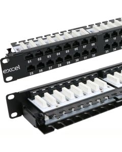 EXL C5E 1U 48P R/ANG PCB PP BK