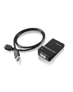 Lenovo USB 3.0 - DVI/VGA USB graphics adapter 2048 x 1152 pixels Black