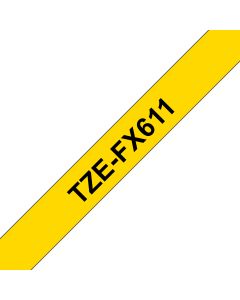 Brother TZE-FX611 label-making tape Black on yellow