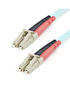 StarTech.com 1m (3ft) LC/UPC to LC/UPC OM3 Multimode Fiber Optic Cable, Full Duplex 50/125µm Zipcord Fiber Cable, 100G, Low Insertion Loss, LSZH Fiber Jumper Cord