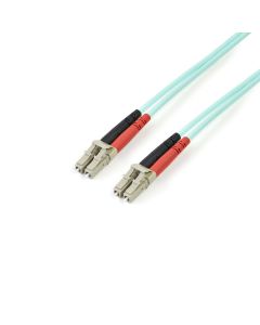 StarTech.com 5m (16.4ft) LC/UPC to LC/UPC OM3 Multimode Fiber Optic Cable, Full Duplex 50/125µm Zipcord Fiber Cable, 100G, Low Insertion Loss, LSZH Fiber Jumper Cord