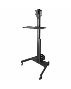StarTech.com Mobile Workstation Cart with Monitor Mount, CPU/PC Holder, Keyboard Tray - Ergonomic Height Adjustable Desktop Computer Cart - Rolling Mobile Standing Workstation on Wheels