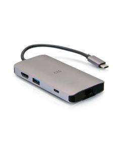 C2G USB-C 8-in-1 Mini Dock with HDMI, 2x USB-A, Ethernet, SD Card Reader, and USB-C Power Delivery up to 100W - 4K 30Hz