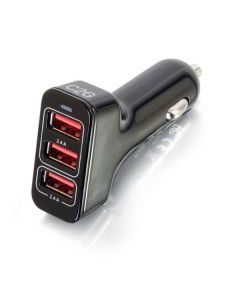 C2G Smart 3-Port USB Car Charger, 4.8A Output
