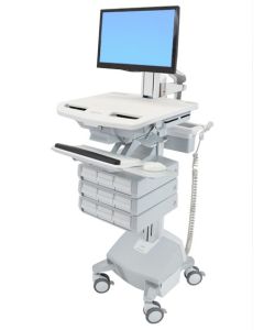 Ergotron StyleView Aluminium, Grey, White Flat panel Multimedia cart