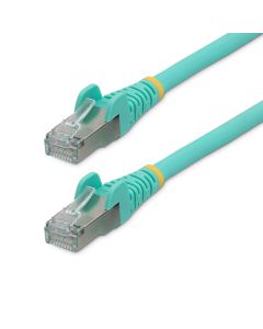 StarTech.com 50cm CAT6a Ethernet Cable - Aqua - Low Smoke Zero Halogen (LSZH) - 10GbE 500MHz 100W PoE++ Snagless RJ-45 w/Strain Reliefs S/FTP Network Patch Cord