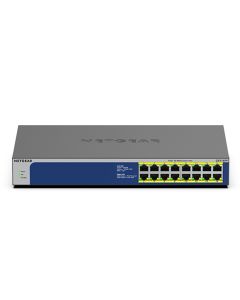 NETGEAR GS516PP Unmanaged Gigabit Ethernet (10/100/1000) Power over Ethernet (PoE) Blue, Grey