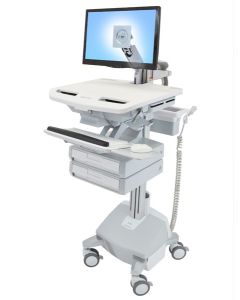 Ergotron StyleView Aluminium, Grey, White Flat panel Multimedia cart