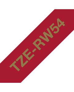 Brother TZE-RW54 label-making tape Gold on red