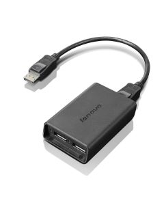 Lenovo DisplayPort to Dual-DisplayPort Monitor Cable USB A Black