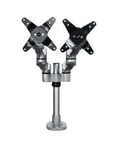 StarTech.com Desk Mount Dual Monitor Arm - Premium Articulating Monitor Arm - up to 30” VESA Mount Displays - Height Adjustable Monitor Mount - Rotate/Tilt/Swivel - Clamp/Grommet - Silver