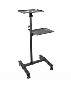 StarTech.com Mobile Projector and Laptop Stand/Cart - Heavy Duty Portable Projector Stand (2 Shelves, hold 22lb/10kg each) - Height Adjustable Rolling Presentation Cart w/Lockable Wheels