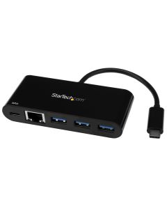 StarTech.com USB-C to Ethernet Adapter with 3-Port USB 3.0 Hub and Power Delivery