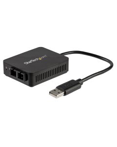 StarTech.com USB to Fiber Optic Converter - 100Mbps - USB 2.0 to Fiber Network Adapter - 100Base-FX SC Female Duplex Multimode Fiber/MMF Compatible - 2Km - Compact USB to Fiber LAN