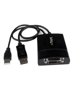 StarTech.com DisplayPort to DVI Dual Link Active Adapter - DisplayPort to DVI-D Adapter Video Converter 2560x1600 60Hz - DP 1.2 to DVI Monitor - USB Powered - Latching DP Connector