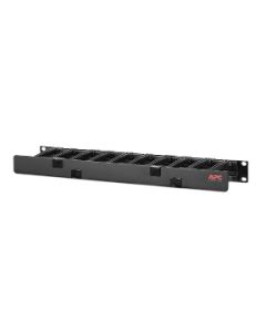 APC NetShelter Cable Management, Horizontal Cable Manager, 1U, Single Side with Cover, Black, 483 x 44 x 110 mm