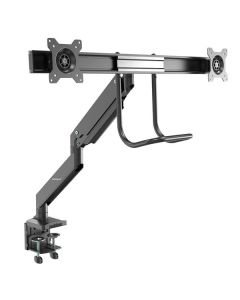 StarTech.com Desk Mount Dual Monitor Arm - Ergonomic Dual Monitor VESA Mount 32" (17.6lb) Displays - Crossbar Handle for Synchronized Full Motion - Height Adjustable - C-Clamp/Grommet