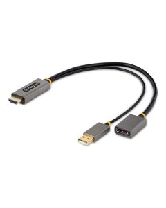StarTech.com 1ft (30cm) HDMI to DisplayPort Adapter Cable, Active 4K 60Hz HDMI 2.0 to DP 1.2 Converter, HDR, USB Bus Powered, HDMI Source to DisplayPort Monitor for Laptops/PC
