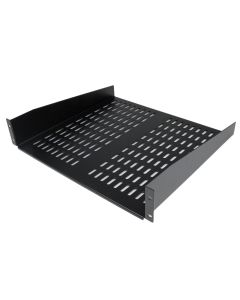 StarTech.com 2U Server Rack Shelf - Universal Vented Rack Mount Cantilever Tray for 19" Network Equipment Rack & Cabinet - Heavy Duty Steel - Weight Capacity 50lb/23kg - 16" Deep Shelf, Black