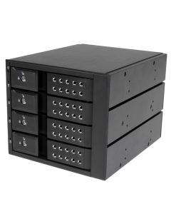 StarTech.com 4 Bay Aluminum Trayless Hot Swap Mobile Rack Backplane for 3.5in SAS II/SATA III - 6 Gbps HDD